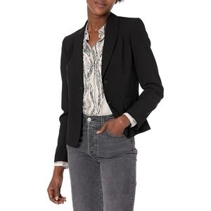 Calvin Klein Womens Navy Blue Two Button Tailored Blazer Jacket Size 8 Workwear